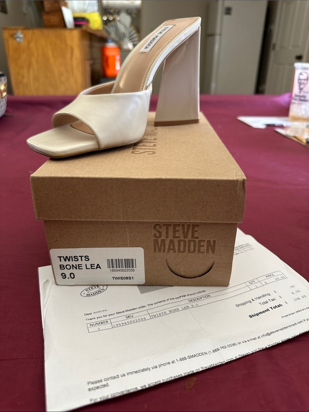 Steve Madden Bone Lea Open-Toe High Block Heel Mule